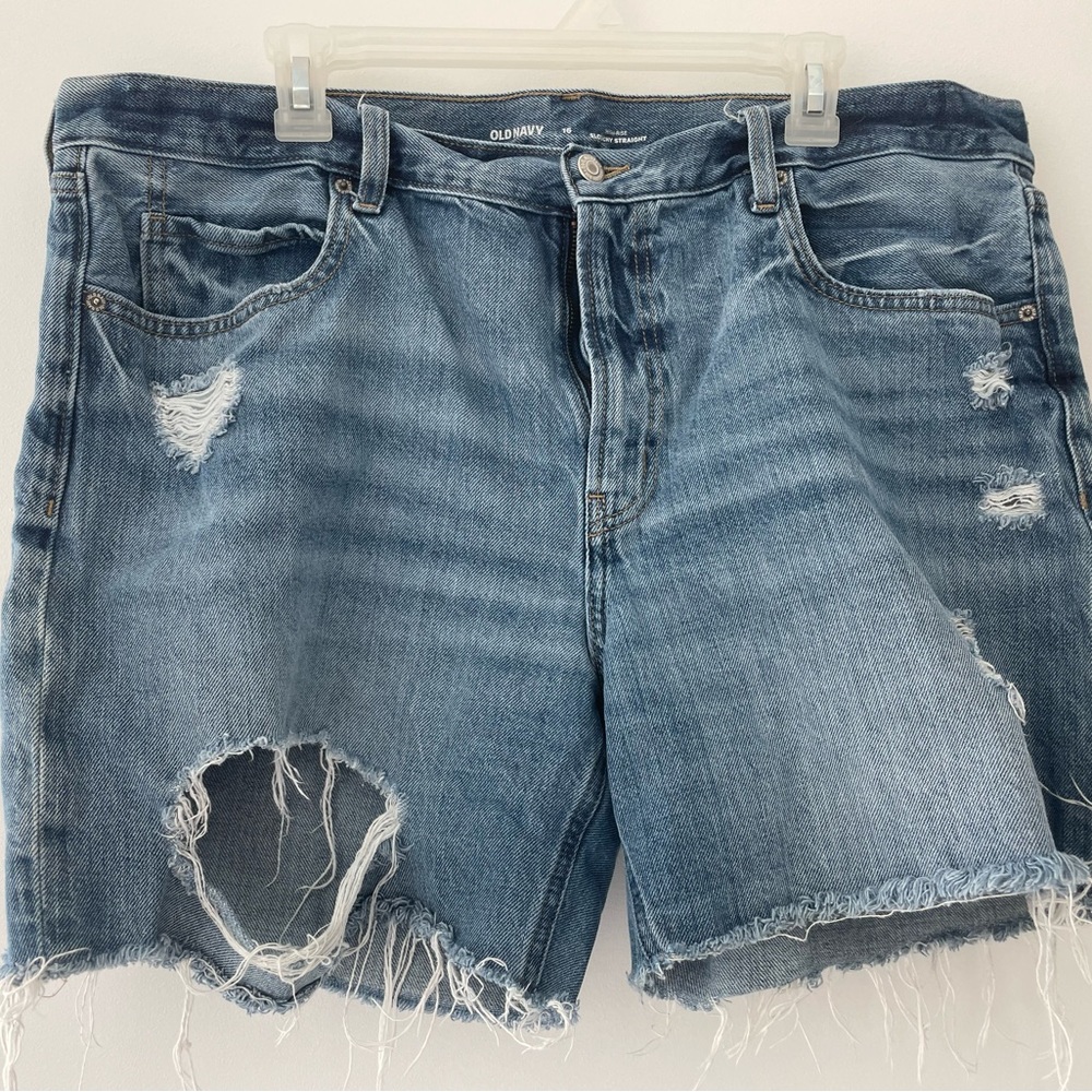 Old Navy Women's Blue Distressed Denim Shorts
